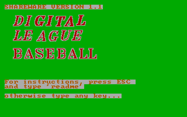 Digital League Baseball