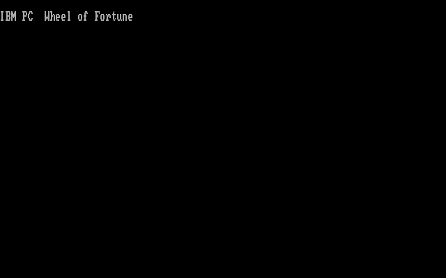IBM PC Wheel of Fortune