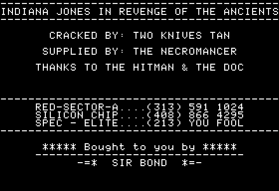 Indiana Jones in Revenge of the Ancients