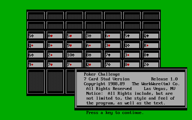 Poker Challenge: 7 Card Stud Version