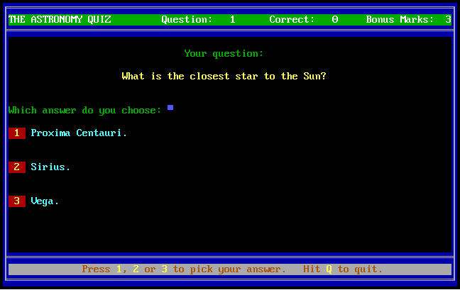 The Astronomy Quiz
