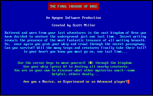 The Final Crusade of Kroz