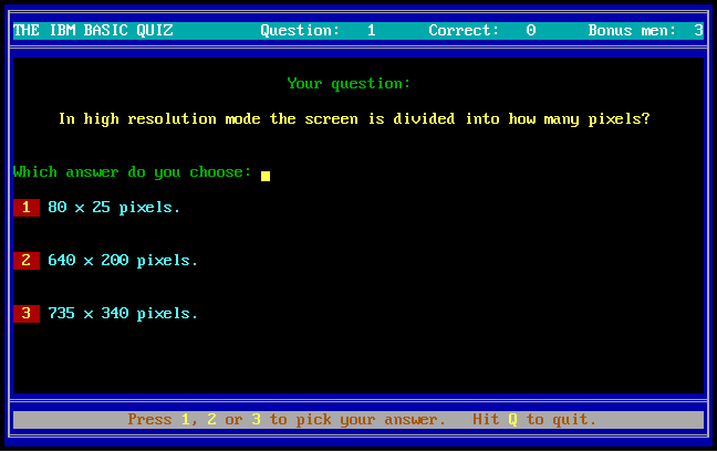 The IBM BASIC Quiz
