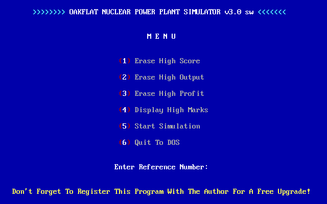 The Oakflat Nuclear Power Plant Simulator