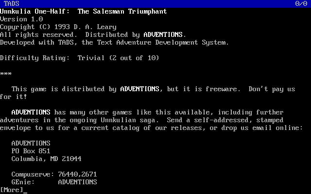 Unnkulia One-Half: The Salesman Triumphant