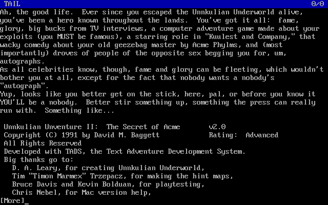 Unnkulian Unventure II: The Secret of Acme